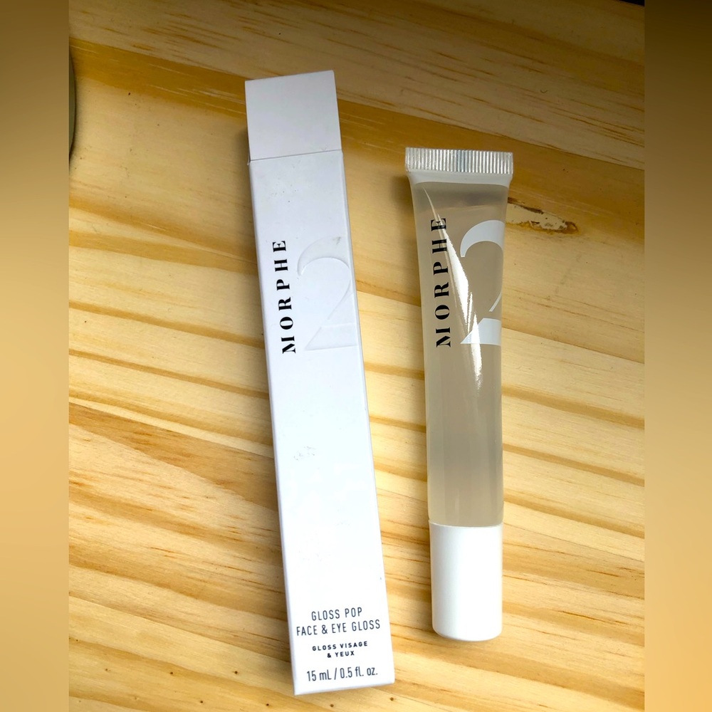 Morphe 2 GLOSS POP Face & Eye Gloss CLEAR NIB .5oz.